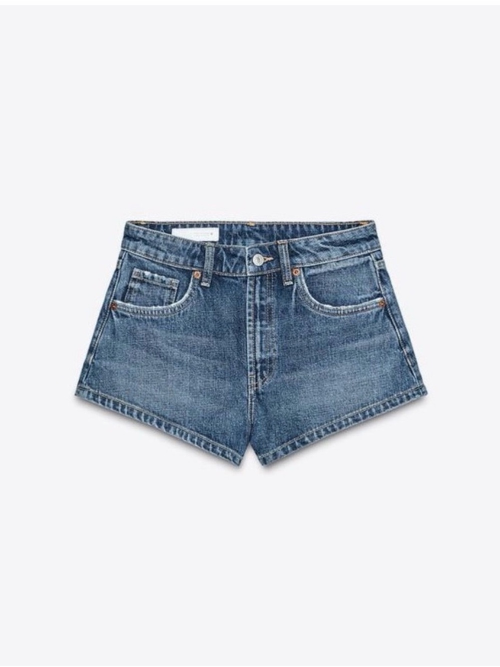 Zara Mid-Rise Blue Denim Cutoff Shorts